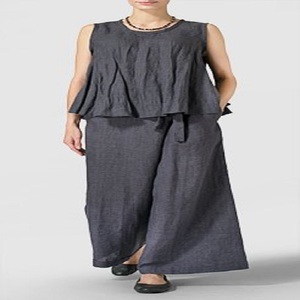 ชุดนอนผ้าลินินสตรี,เดรสลำลองสไตล์วินเทจชุดนอนสำหรับผู้หญิง - Product Image 2