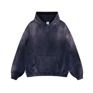 Sweat à capuche zippé pour homme, logo personnalisé, 100% coton French Terry, haute qualité, épais, délavé à l'acide, hiver - Product Image 6