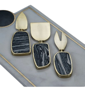 Grossiste Ensemble de couteaux de service à fromage classiques en acier inoxydable Couverts finis avec manche en métal Ensembles de couverts - Product Image 1