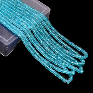 Perles de disque de pneu Heishi à facettes en pierre d'apatite bleu ciel naturelle pour bracelet et fabrication de bijoux en pierres précieuses 5mm directement par le fabricant - Product Image 4