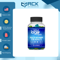 Complément Alimentaire Premium Personnalisé pour Adultes : Multivitamines Naturelles, Beauté et Immunité, Bonbons Gommeux, 60 Unités, Fabriqué aux États-Unis