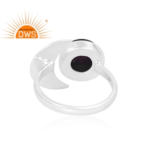 แหวนพลอยอัญมณี Zoisite ทำจากทับทิมเงินแท้925สเตอร์ลิงสำหรับเป็นของขวัญสำหรับผู้หญิง - Product Image 2