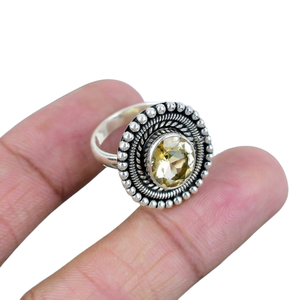 Anillo de cabujón de piedras preciosas citrinas, el mejor diseño, Natural hecho a mano, anillo de plata de ley sólida 925, joyería de plata estampada de plata 925 - Product Image 1