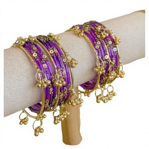 Highest Selling Viral Trendy Multicolor Kashmiri Jhumki <b>Bangles</b> Set Bridal Wedding Party Wear Premium Wholesale Price <b>Copper</b> - Product Image 1