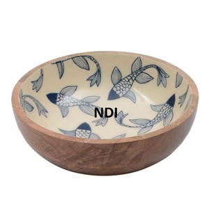 ชามเสิร์ฟไม้ทำมือทรงกลมทำจากไม้วอลนัท - Product Image 6