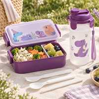 Lot de boîtes à lunch et gourdes en plastique portables pour enfants, motif dinosaure de dessin animé, idéal pour l'école, la maternelle et les pique-niques - Vente en gros usine