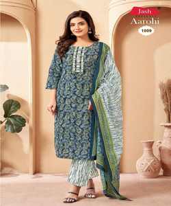 Costume Anarkali avec coupe moderne et bordure en velours Georgette à la mode Office Wear Kurti Set with Stylish Striped - Product Image 4