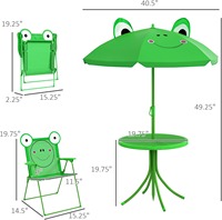 Ensemble de table et chaises pliantes en métal pour enfants, avec parasol, portable, pour camping, plage, pêche, pique-nique, salon