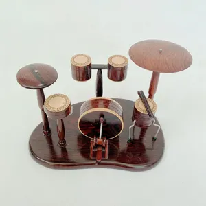 人気の木製ドラム装飾セット木製ドラムセット楽器小型モデルドラム最高の装飾ギフト