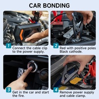 2025 nouveau Design voiture saut démarreur 10000mAh 12V 1000A gonfleur de pneu multifonctionnel SOS lampe de poche batterie au Lithium noir