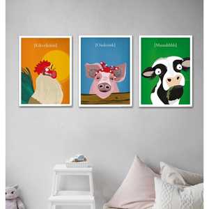 Juego de Pósters Infantiles con Temática de Granja, 3 Piezas, 30 x 40 cm - Decoración para Bebés y Niños - Product Image 6