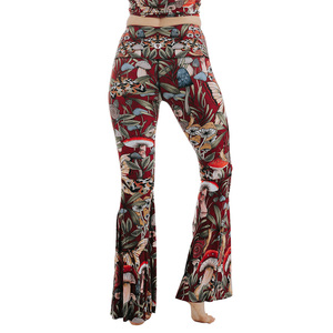 Custom women sports <b>flare</b> leggings with logo OEM breathable stretch fabric ideal for gym promotions gifting and activewear - Product Image 2