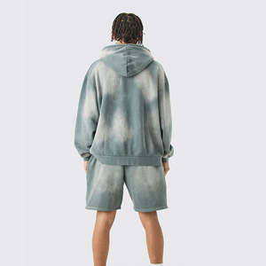 Sweat à capuche personnalisé pour homme délavé à l'acide de haute qualité 100% coton fermeture éclair complète et cordon de serrage mode Streetwear coupe normale baggy grande taille - Product Image 6