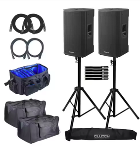 NOUVEAU PACK DUO DE HAUT-PARLEURS ACTIFS 2 VOIES FB-T VE N-TIS 112A 12 POUCES AVEC SUPPORTS - Product Image 1