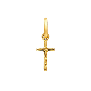 Crucifix religieux en or jaune 14 carats croix nouveau Design élégant Unique pendentif à breloque bijoux de luxe