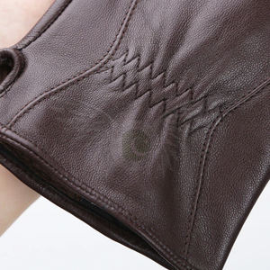 Guantes de cuero negro para conducir al aire libre, guantes de conducción de cuero para invierno - Product Image 6