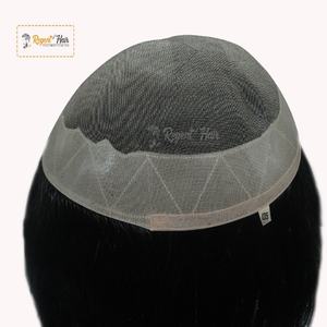 Toupee de Cabello Humano Indio 100% Remy REGENT USA, Súper Base, Trama Cosida a Mano, Ondulado Natural, Liso, Base de Encaje y PU, Venta al por Mayor, En Stock - Product Image 4