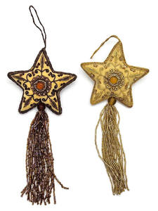 Ornement d'arbre de Noël en velours rose brodé perlé suspendu à la main pour les cadeaux de vacances élégant arbre de Noël suspendu - Product Image 5