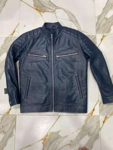 Veste en cuir pour homme de qualité supérieure, col montant, prête pour l'hiver, en cuir de vache, modèle 2024 - Product Image 1