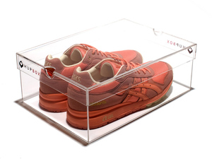 Boîte de présentation pour baskets en acrylique transparent – Boîte de rangement empilable pour chaussures, idéale pour les collectionneurs, la vente au détail et l'organisation à domicile - Product Image 1