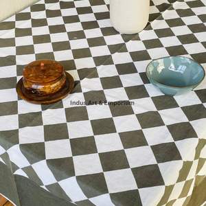 Mantel de Algodón Hecho a Mano en India, Hermoso Mantel de Algodón Estampado a Mano para Bodas, Mantel en Venta - Product Image 6