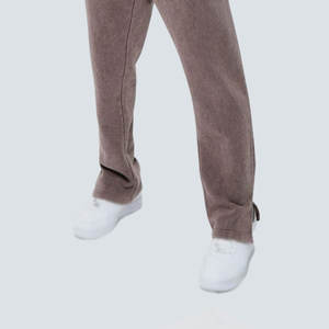 Ensemble de survêtement personnalisé, survêtement délavé à l'acide, survêtement avec fermeture éclair et pantalon de survêtement évasé, ensemble de survêtement de haute qualité - Product Image 4