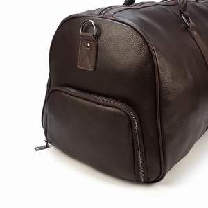 Sac de voyage pliable en cuir véritable, sac de week-end, fermeture à glissière, doublure en polyester, design durable, style vintage - Product Image 6