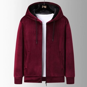 <b>Men's</b> Casual Hoodie for Outerwear Silver Fox <b>Velvet</b> Autumn Winter Warmened Lamb <b>Velvet</b> Open <b>Jacket</b> - Product Image 5