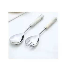 ชุดเสิร์ฟสลัดทำด้วยมือชุดเสริฟสลัดโลหะเคลือบเงาสไตล์ใหม่ทันสมัยสำหรับเสิร์ฟผัก - Product Image 3