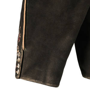 High Street Wear Newest Style <b>Leather</b> Embroidered <b>Shorts</b> Breathable Soft Fabric with Solid Pattern <b>Leather</b> Lederhosen - Product Image 6