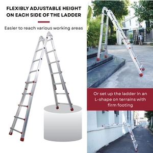 Best Price 4-Section <b>Telescopic</b> Folding <b>Ladder</b> Multi-Purpose Fordable and Extendable Made in Vietnam - Product Image 5