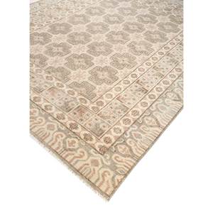 พรมขนสัตว์ถักมือขนาดใหญ่ลายเรขาคณิตและลายจิ๊กซอว์สีเบจและสีน้ำตาลสำหรับตกแต่งห้องนั่งเล่น-Skwl-368 - Product Image 2