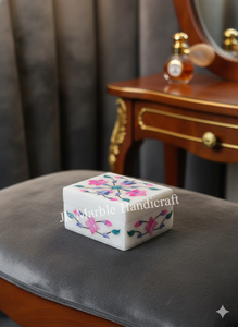 Wholesale Best Price Natural Marble Jewelry <b>Box</b> with Spot Inlay Work Handcrafted and Durable for Ring <b>Storage</b>-for Thanksgiving - Product Image 2