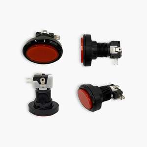 Set of 2 Oval Arcade <b>Push</b> Buttons with LED <b>Light</b> & Micro Switch PVC Transparent ABS Metal Multi-color - Product Image 5