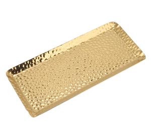 Plateau de service en aluminium moderne argenté brillant décoratif d'usine avec poignée pour les décorations de mariage et de Noël de restaurants - Product Image 4