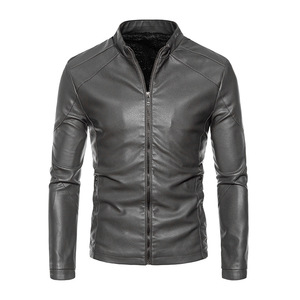 Chaqueta de piel de oveja para hombre de alta calidad, personalizada, al por mayor, con cuello alto y diferentes estilos. - Product Image 3