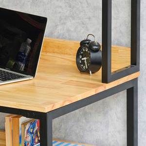 โต๊ะทำงานมินิมอล FD68062 ขนาด 120x60x150 ซม. พร้อมชั้นวางหนังสือ ทำจากไม้ยางพารา เฟอร์นิเจอร์สำนักงาน โต๊ะคอมพิวเตอร์แบบดั้งเดิม - Product Image 4