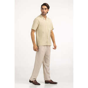 Chemises décontractées pour hommes 100% coton, tissu popeline rayé, respirant et confortable, coupe classique pour le style bureau - MN-CS-SS25-201 - Product Image 4