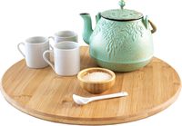 Bamboe Eco-vriendelijke handgemaakte gegraveerde klassieke draaibare organizer voor keukenblad, kruidenrek, opbergdozen en -bakken voor thuis