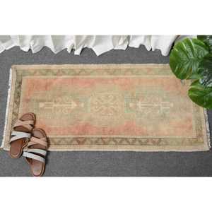 1.6x3.5 ft Vintage Rug, Rug, <b>Brown</b> Camouflage Rug <b>Wool</b> - Product Image 4