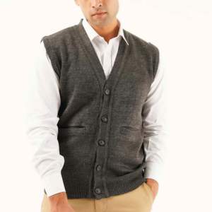 <b>Women's</b> Basic V-Neck <b>Sleeveless</b> <b>Cardigan</b> Sweater Polyester/Cotton Winter Casual Style Two Front Pockets Front Knitted Embroidery - Product Image 5