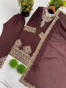 Dernier styliste indien et pakistanais broderie séquence travail Sharara Plazzo costume pour les femmes pour les fonctions de mariage et de fête - Product Image 4