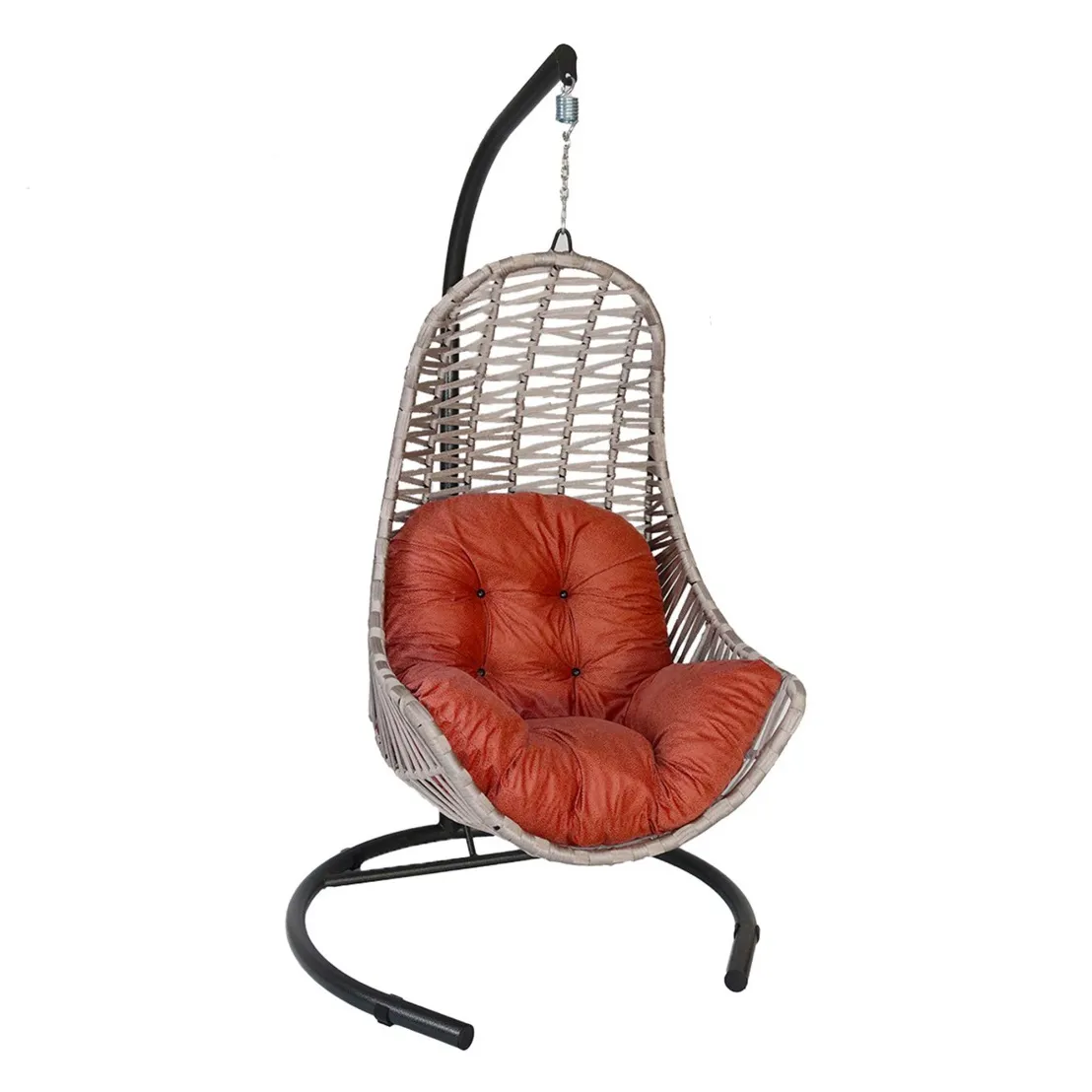 Fatto a mano UV Kule Macrame mobili da esterno Indoor Wicker Garden Adult Patio altalene Hanging Egg Swing Chair con supporto in metallo