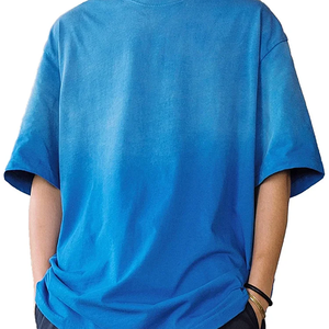 Camiseta de algodón lavado desgastado de industria pesada degradada para hombre 100% algodón estilo informal 220 gramos Serigrafía - Product Image 1