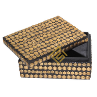 Boîte de vadrouille unique la plus vendue artisanat indien avec emballage de logo personnalisé boîtes décoratives de bijoux en os de corne pour bagues colliers
