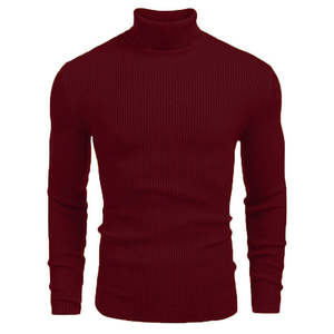 Suéter de cuello alto de algodón 100% para hombre, Jersey clásico inteligente, suave, cálido, ligero, a la moda, elegante, para invierno - Product Image 1