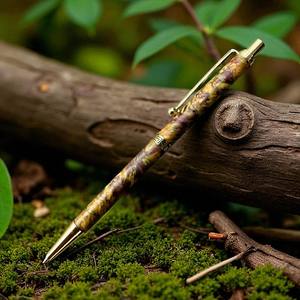 Crayon en bois de luxe fait main avec pince en laiton Coffee Burl Wood Office and Gift Use - Product Image 5