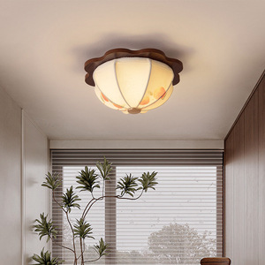 Contemporary Pendant Fan Light LED Switch Control 3500K Warm White Acrylic Cover Wood Base <b>Suspended</b> Design Living Room 3-Year - Product Image 4