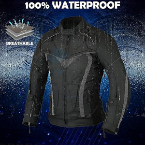 Veste de course de moto blindée imperméable pour hommes, veste de protection en Cordura résistante pour motards, garçons, noir - Product Image 6