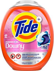Cápsulas de detergente para ropa Tide Power PODs + Downy, 45 unidades, Soft Boosters + Aroma April Fresh - Product Image 6